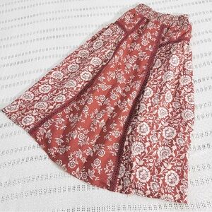 Altar'd State Red Floral Midi Skirt